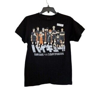 Mens XS Haikyu New Black Volleyball T-SHIRT Japanese Anime 3rd Season LOOT CRATE